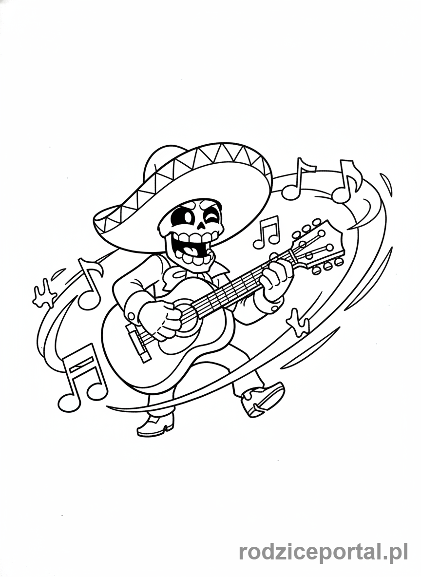 Kolorowanka Brawl Stars - Poco grający na gitarze