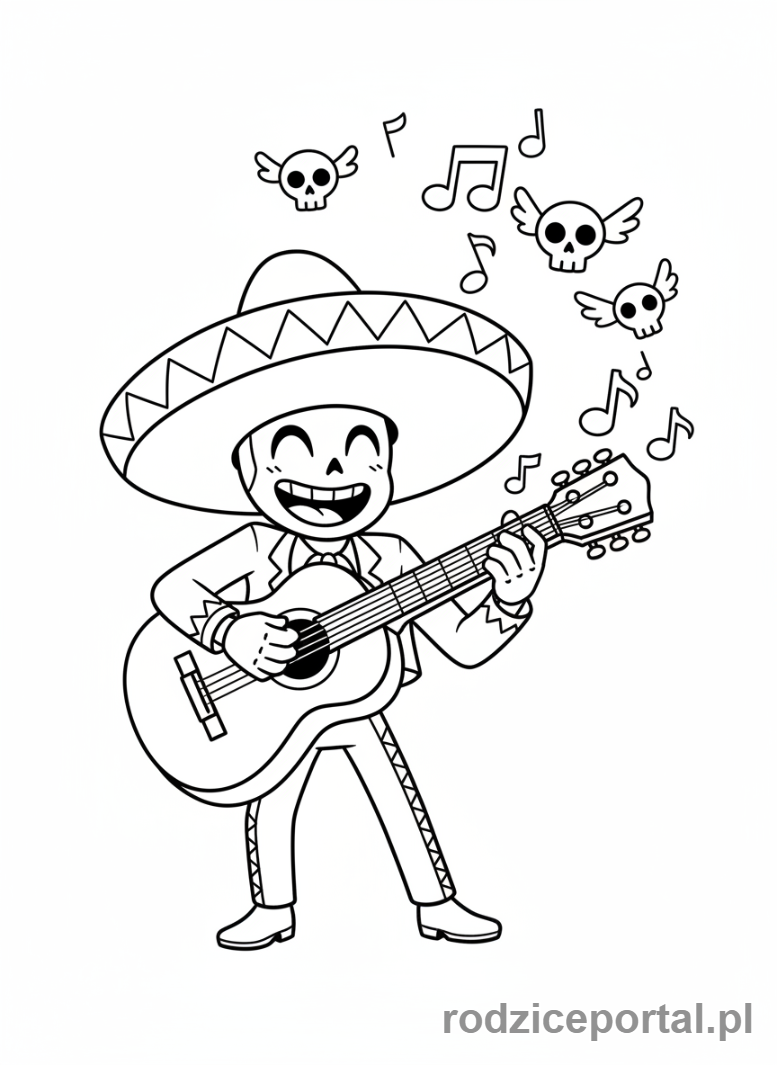 Kolorowanka Brawl Stars - Poco grający na gitarze