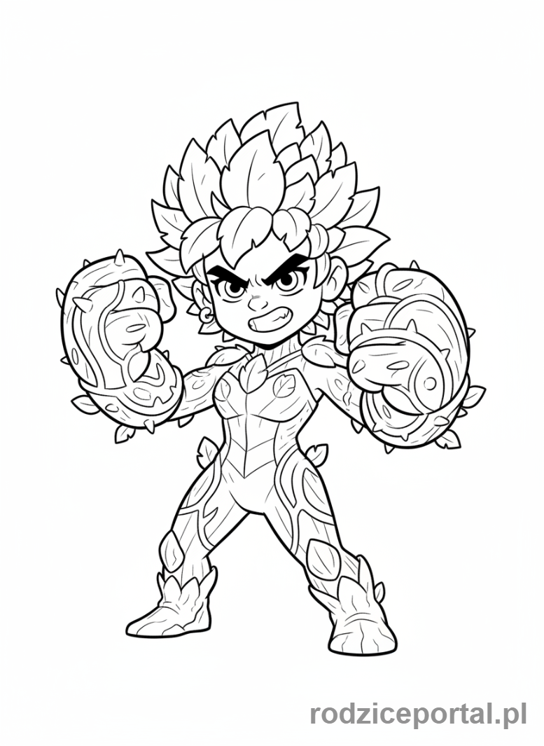 Kolorowanka Brawl Stars - Rosa w pozie bokserskiej