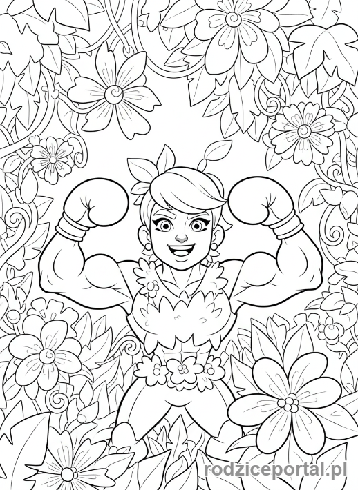 Kolorowanka Brawl Stars - Rosa z rękawicami bokserskimi