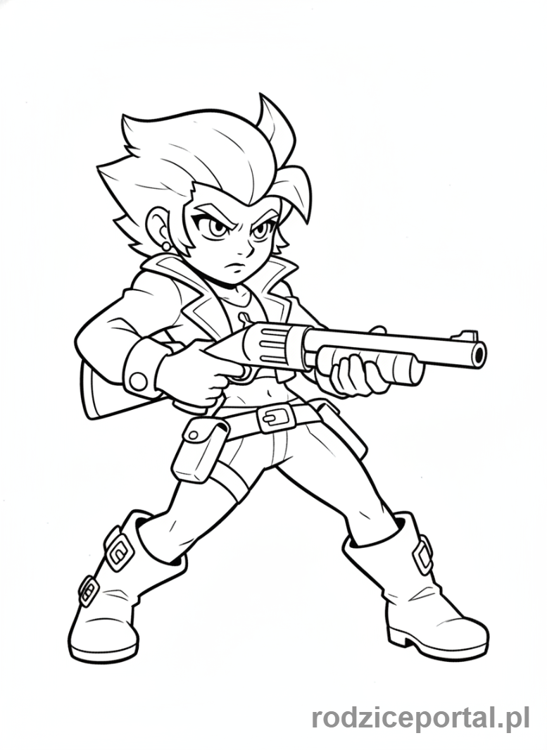 Kolorowanka Brawl Stars - Shelly z pistoletem