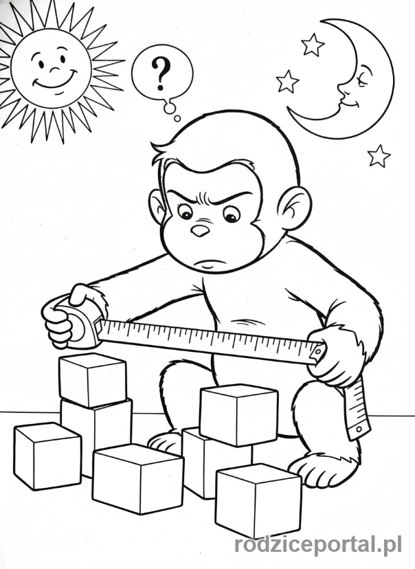 Kolorowanka Ciekawski George - Ciekawski George z miarką