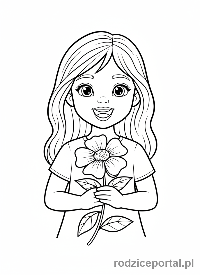 Kolorowanka Cocomelon - Bella z kwiatkiem