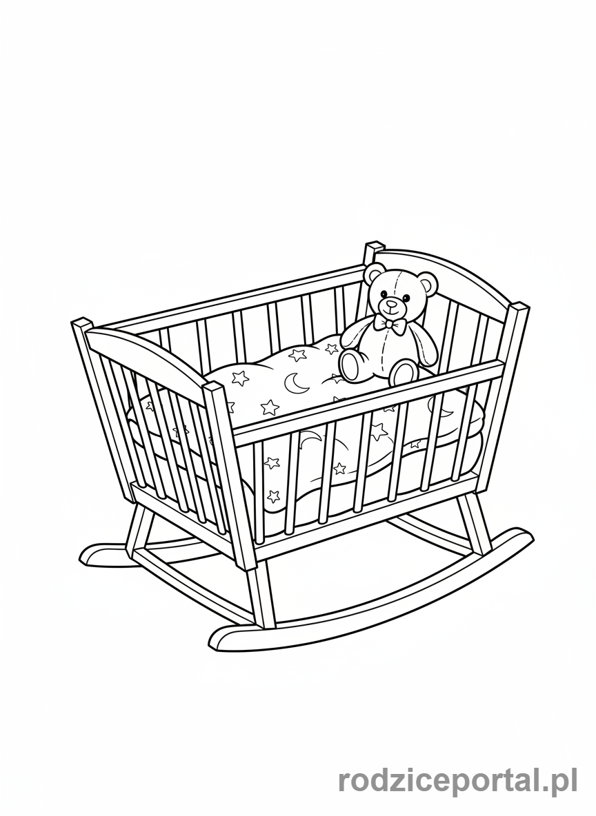 Kolorowanka Cocomelon - JJ i jego kołyska, zbliżenie