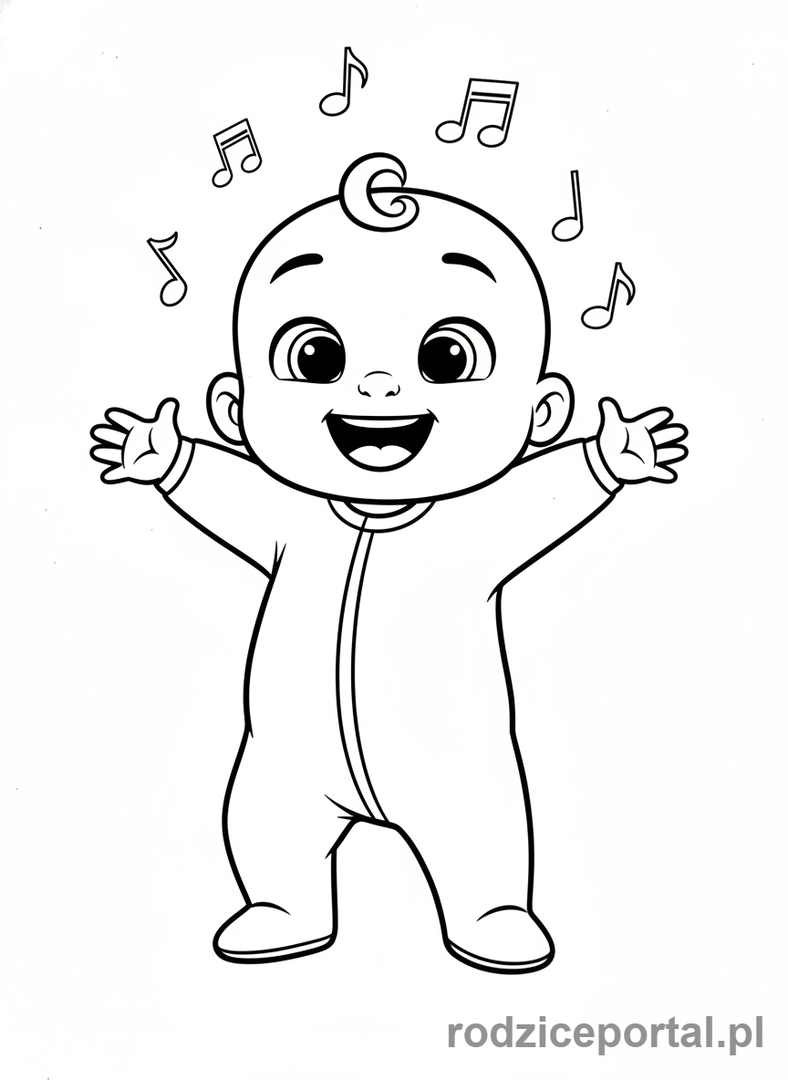 Kolorowanka Cocomelon - JJ śpiewający, cała postać