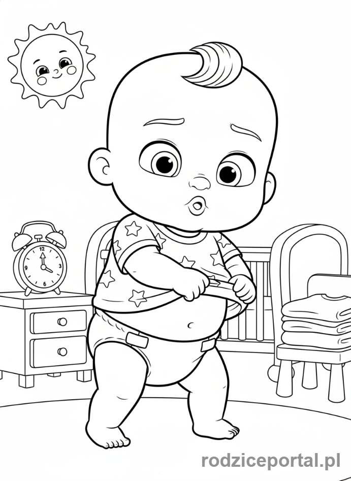 Kolorowanka Cocomelon - JJ ubierający się (koszulka)