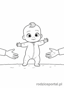 Kolorowanka Cocomelon - JJ uczący się chodzić (pierwsze kroki)