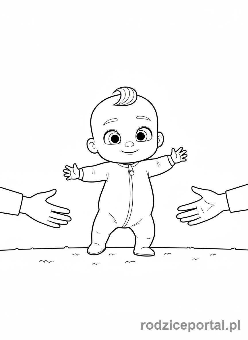 Kolorowanka Cocomelon - JJ uczący się chodzić (pierwsze kroki)