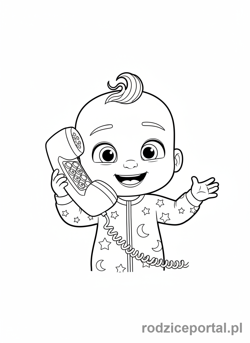 Kolorowanka Cocomelon - JJ z telefonem-zabawką