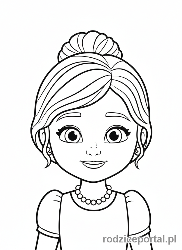 Kolorowanka Cocomelon - Mama Cocomelon uśmiechnięta, zbliżenie