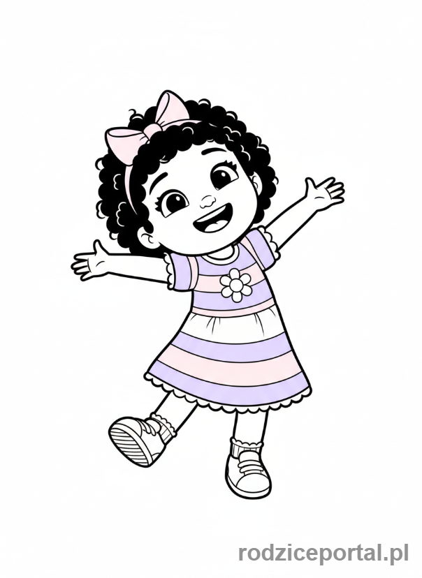 Kolorowanka Cocomelon - Nina tańcząca.