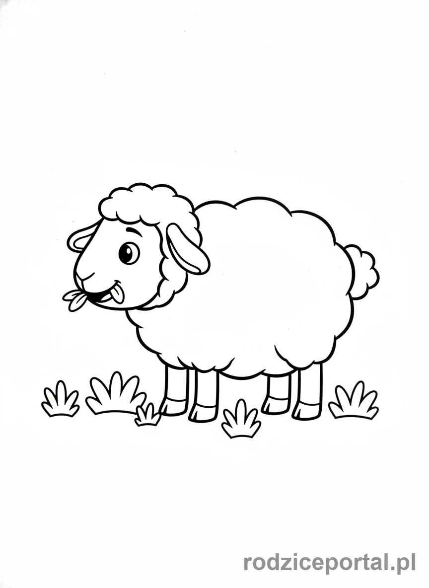 Kolorowanka Cocomelon - Owca Cocomelon jedząca trawę