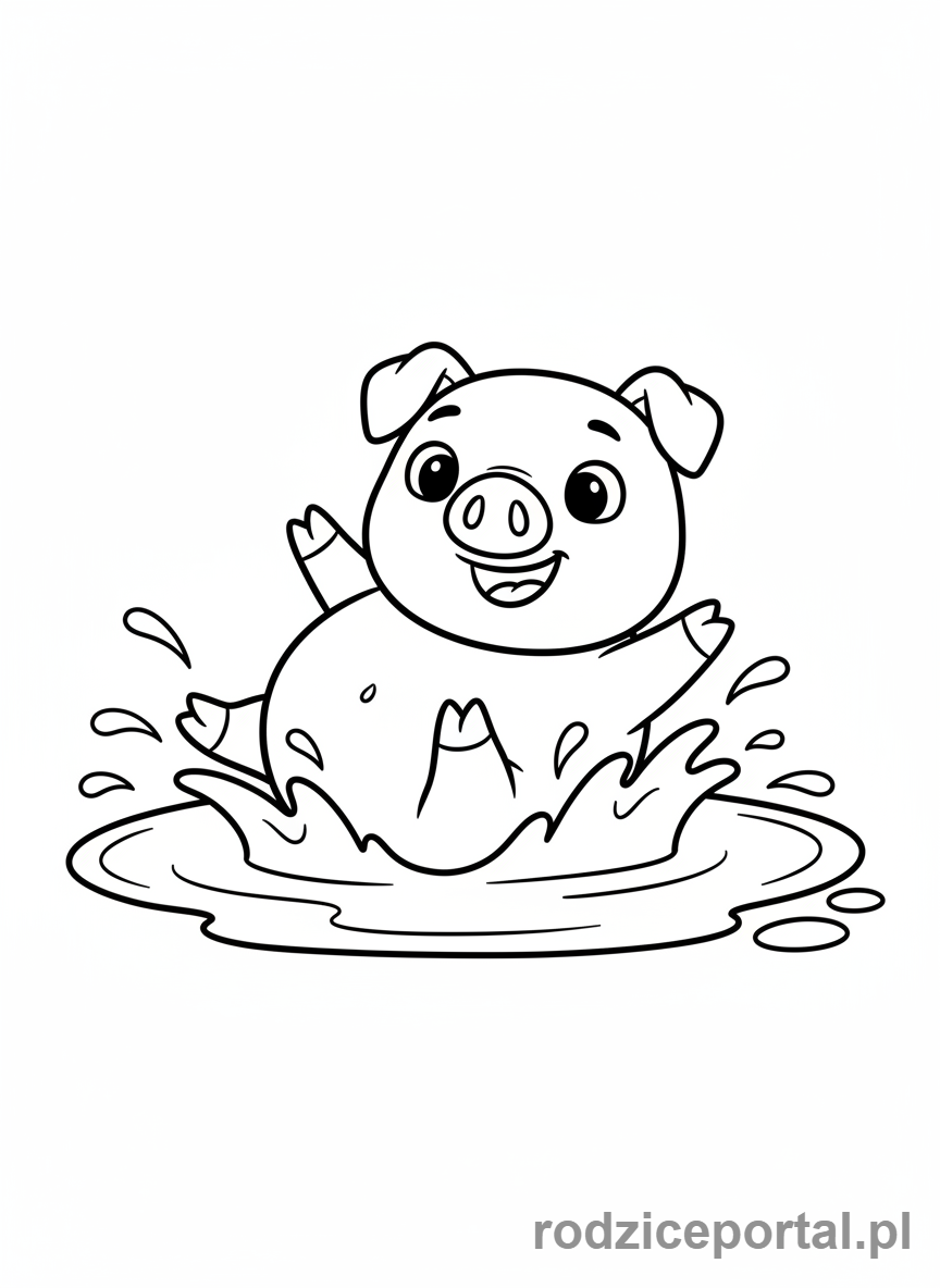 Kolorowanka Cocomelon - Świnka Cocomelon w błocie