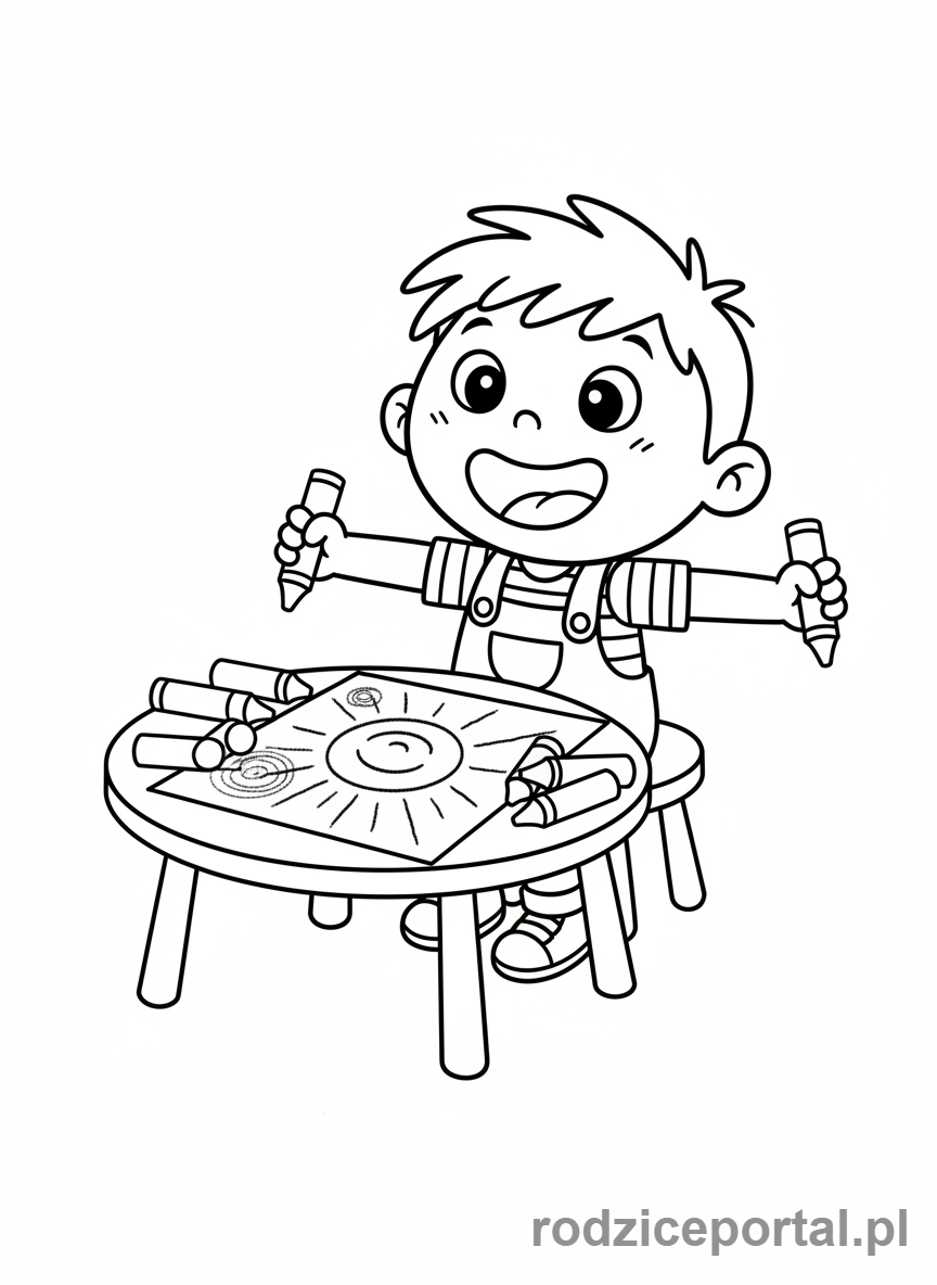 Kolorowanka Cocomelon - YoYo rysująca słońce