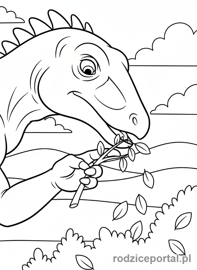 Kolorowanka Dinozaury - Iguanodon z kciukowym kolcem