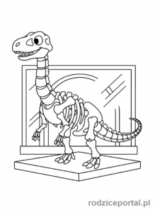 Kolorowanka Dinozaury - Szkielet dinozaura.