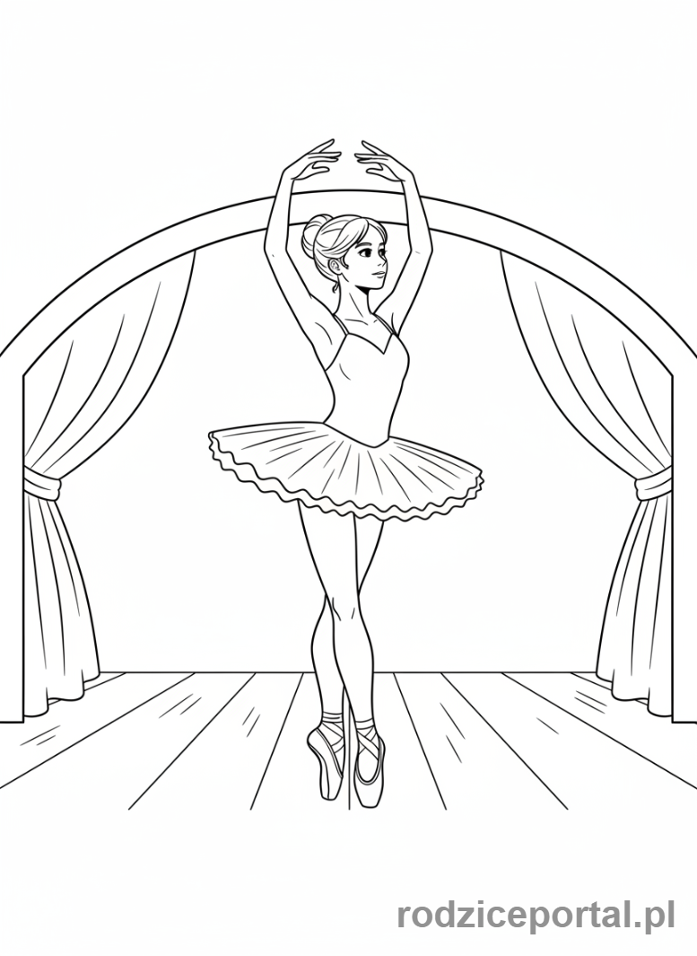 Kolorowanka Dla Dziewczynek - Baletnica w piruecie