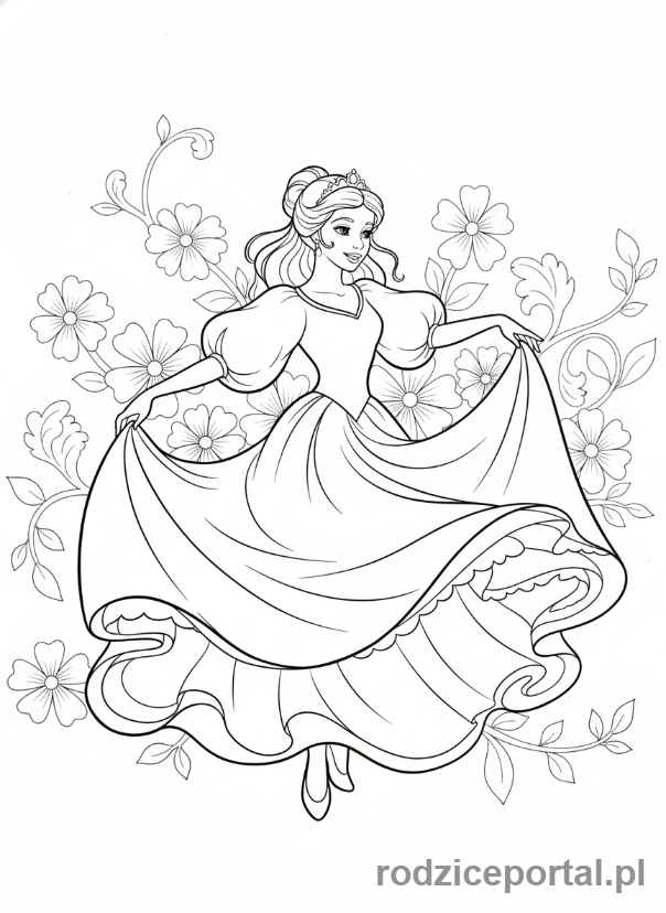 Kolorowanka Dla Dziewczynek - Księżniczka tańcząca