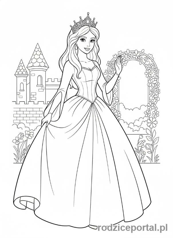 Kolorowanka Dla Dziewczynek - Księżniczka z koroną