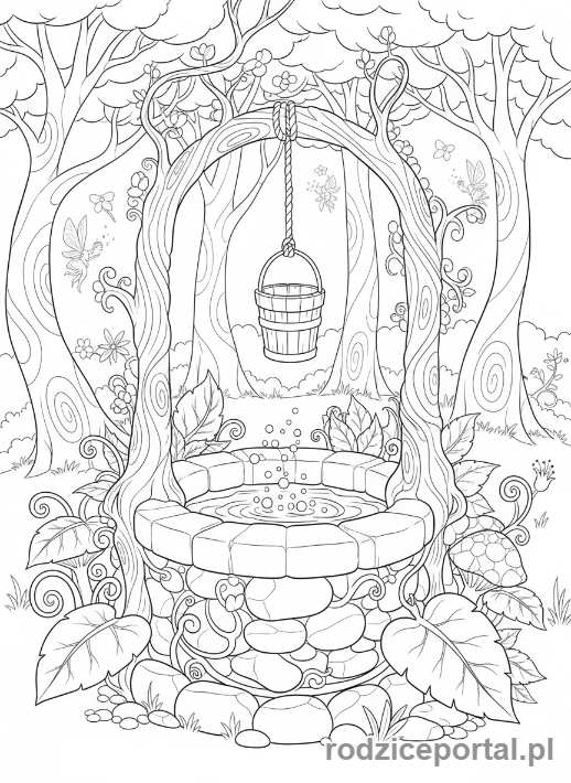 Kolorowanka Dla Dziewczynek - Magiczna studnia