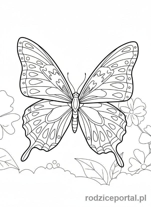 Kolorowanka Dla Dziewczynek - Motyl latający