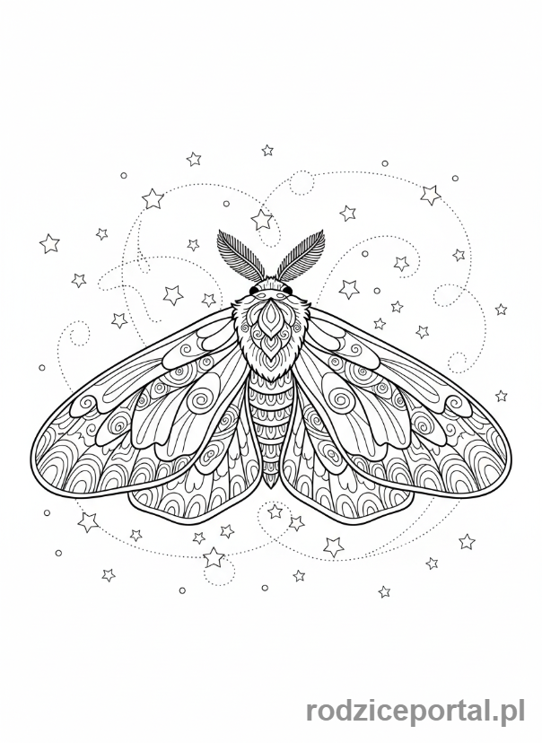 Kolorowanka Dla Dziewczynek - Motyl nocny