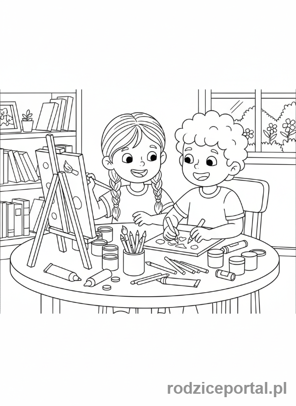 Kolorowanka Dla Dziewczynek - Przyjaciółki malujące