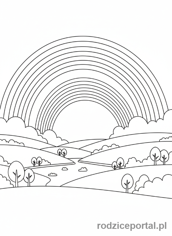 Kolorowanka Dla Dziewczynek - Tęcza podwójna