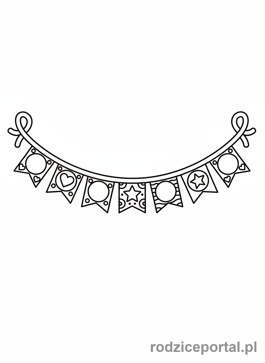 Kolorowanka Dzień Mamy - Girlanda z napisem 'Kochana Mamo'
