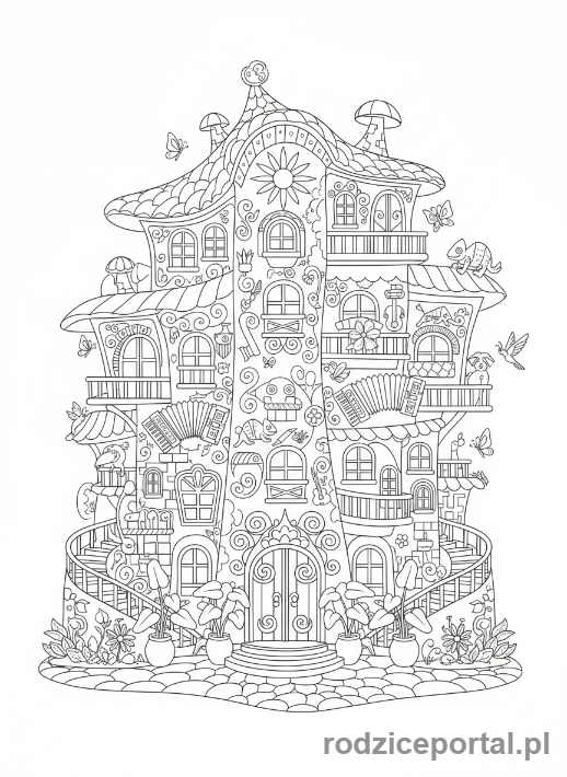 Kolorowanka Encanto - Magiczny dom Casita, fasada