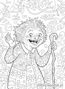 Kolorowanka Epoka Lodowcowa - Babcia Sida opowiadająca historię.