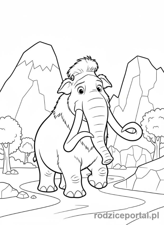 Kolorowanka Epoka Lodowcowa - Brzoskwinka jako nastolatka, wyglądająca na żądną przygód.