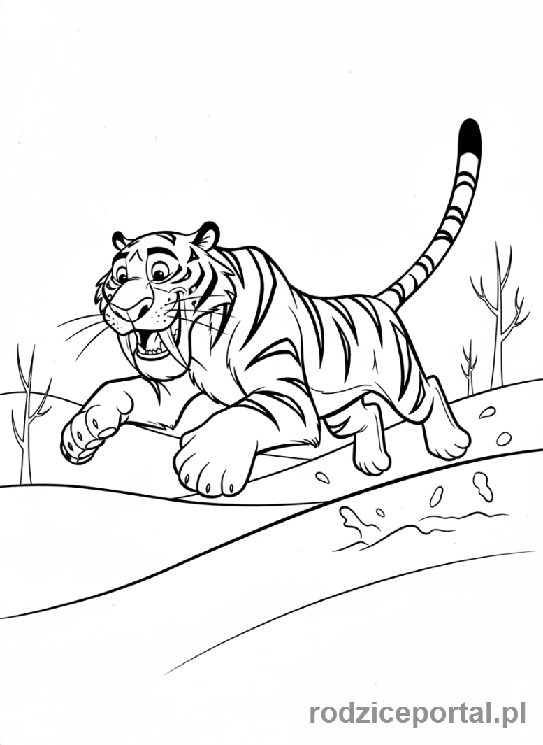 Kolorowanka Epoka Lodowcowa - Diego bawiący się w śniegu.