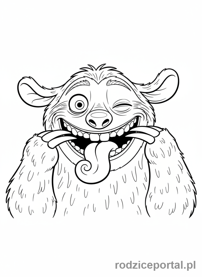 Kolorowanka Epoka Lodowcowa - Sid robiący śmieszną minę do kamery.