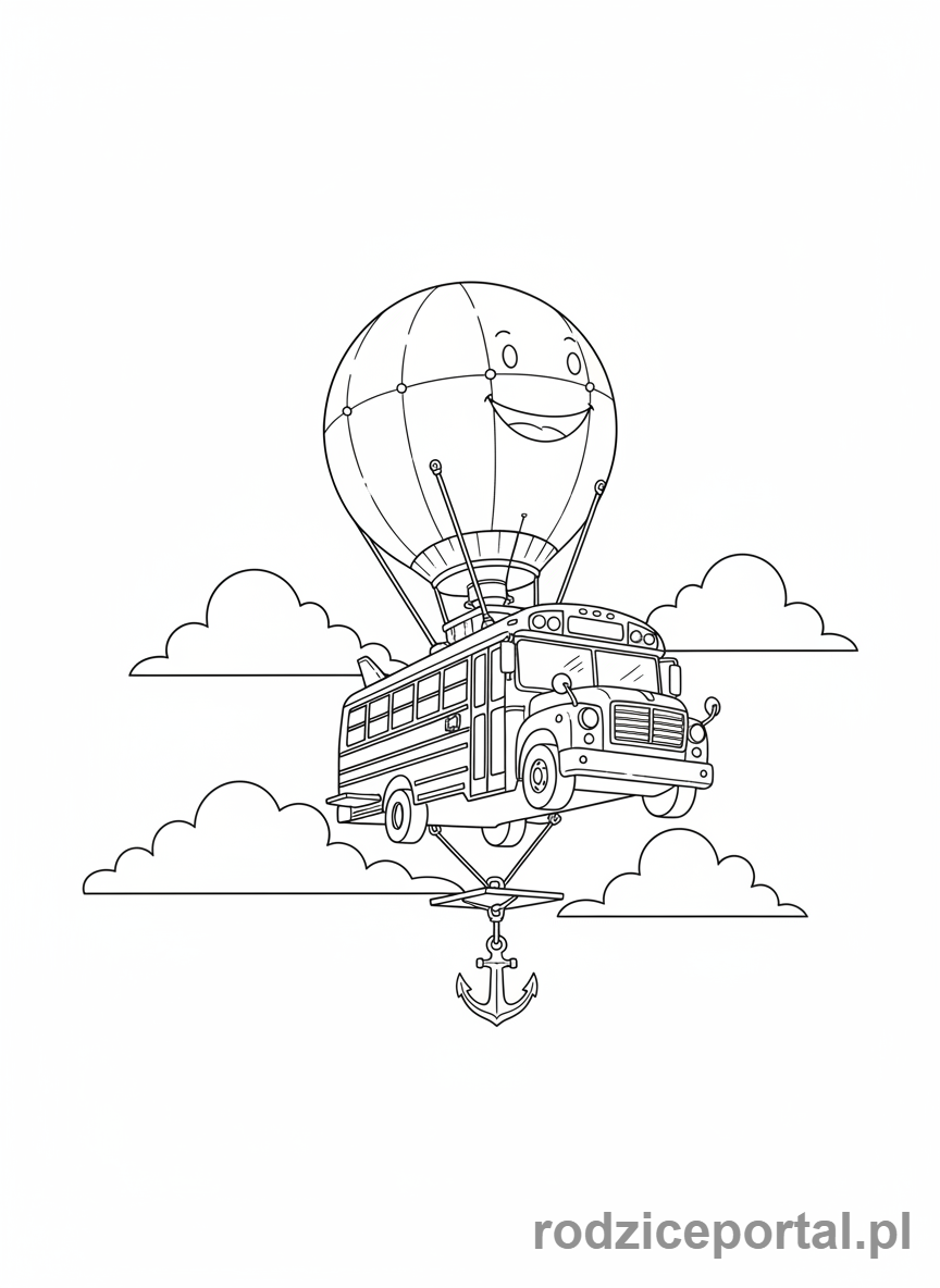 Kolorowanka Fortnite - Autobus bojowy w powietrzu