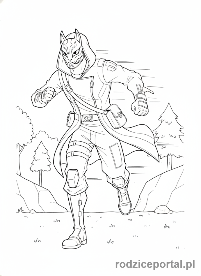 Kolorowanka Fortnite - Drift z maską