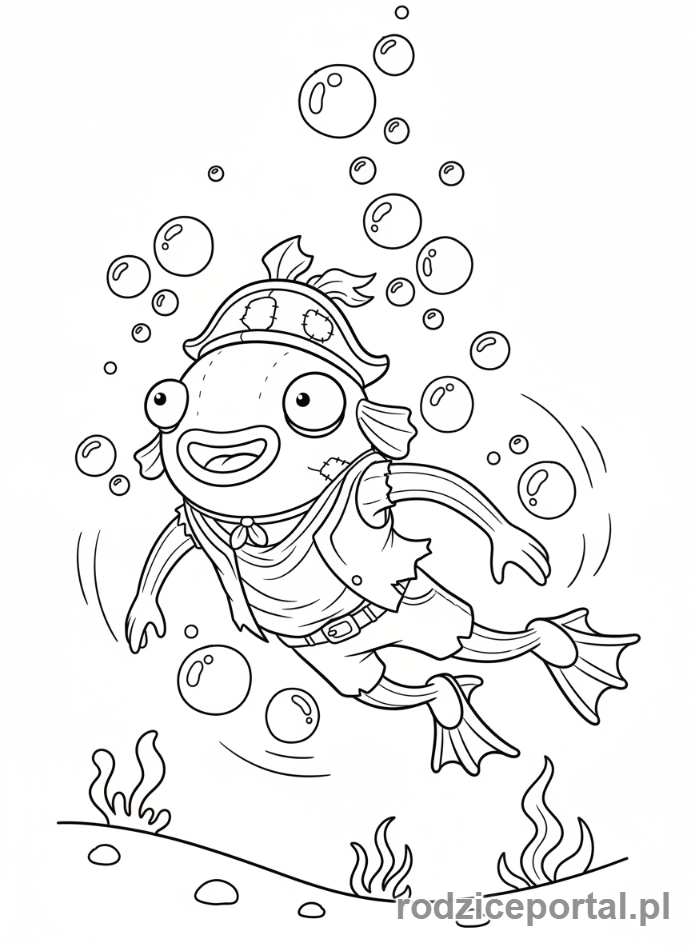 Kolorowanka Fortnite - Fishstick pływający