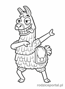 Kolorowanka Fortnite - Lama z emotką