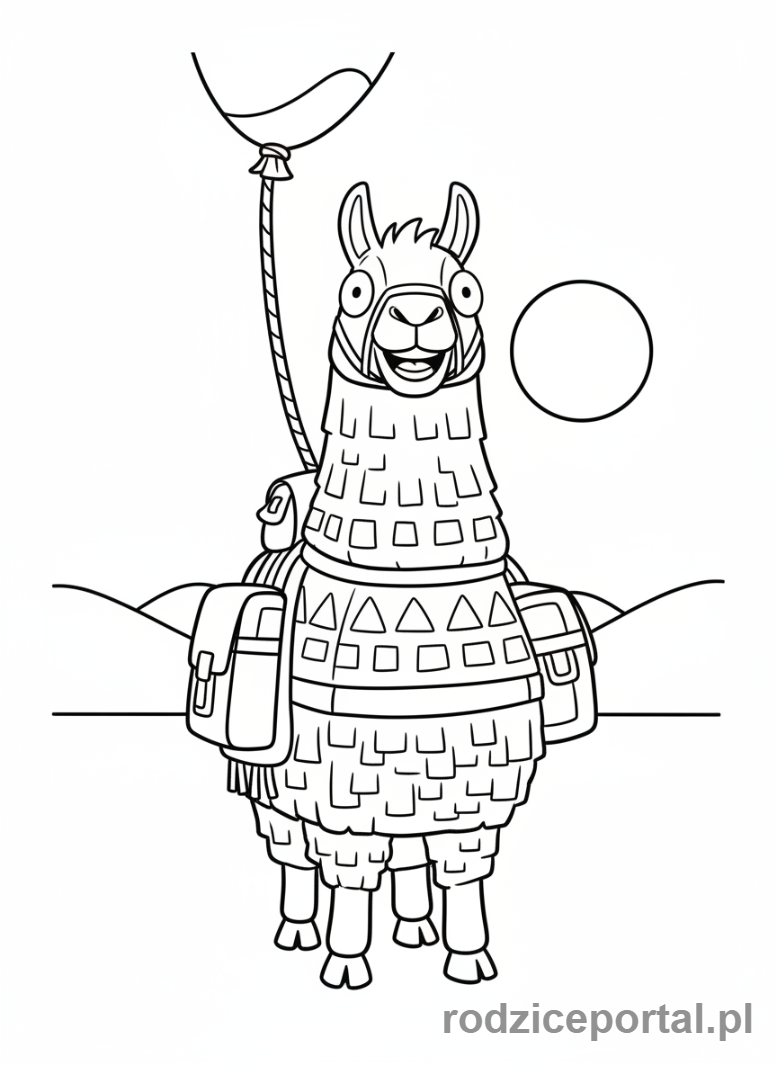 Kolorowanka Fortnite - Lama z zaopatrzeniem