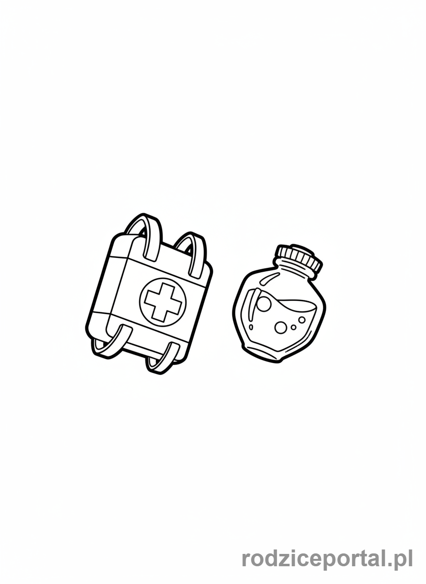 Kolorowanka Fortnite - Medkit i tarcza