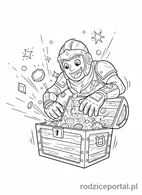Kolorowanka Fortnite - Otwieranie skrzyni