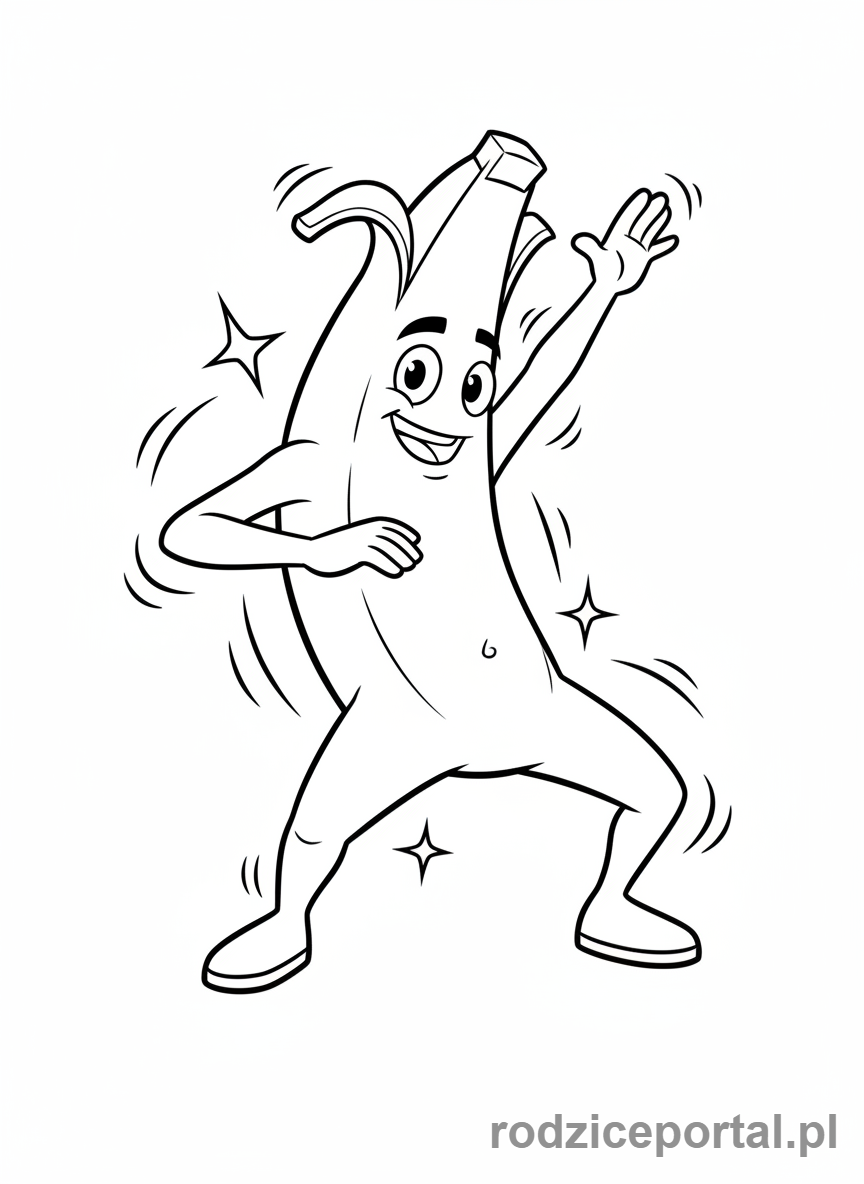 Kolorowanka Fortnite - Peely tańczący