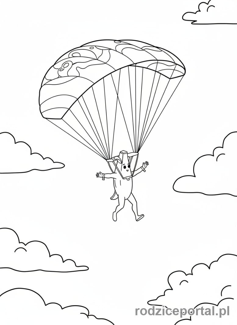Kolorowanka Fortnite - Postać na spadochronie