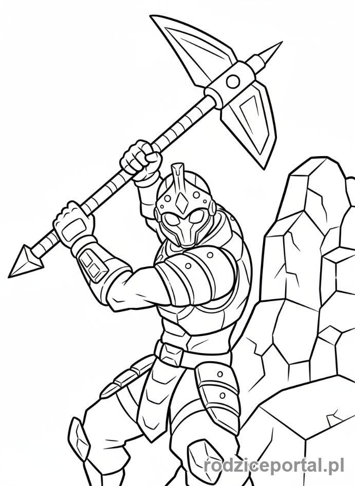 Kolorowanka Fortnite - Postać z kilofem
