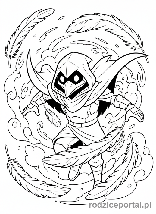 Kolorowanka Fortnite - Raven z piórami