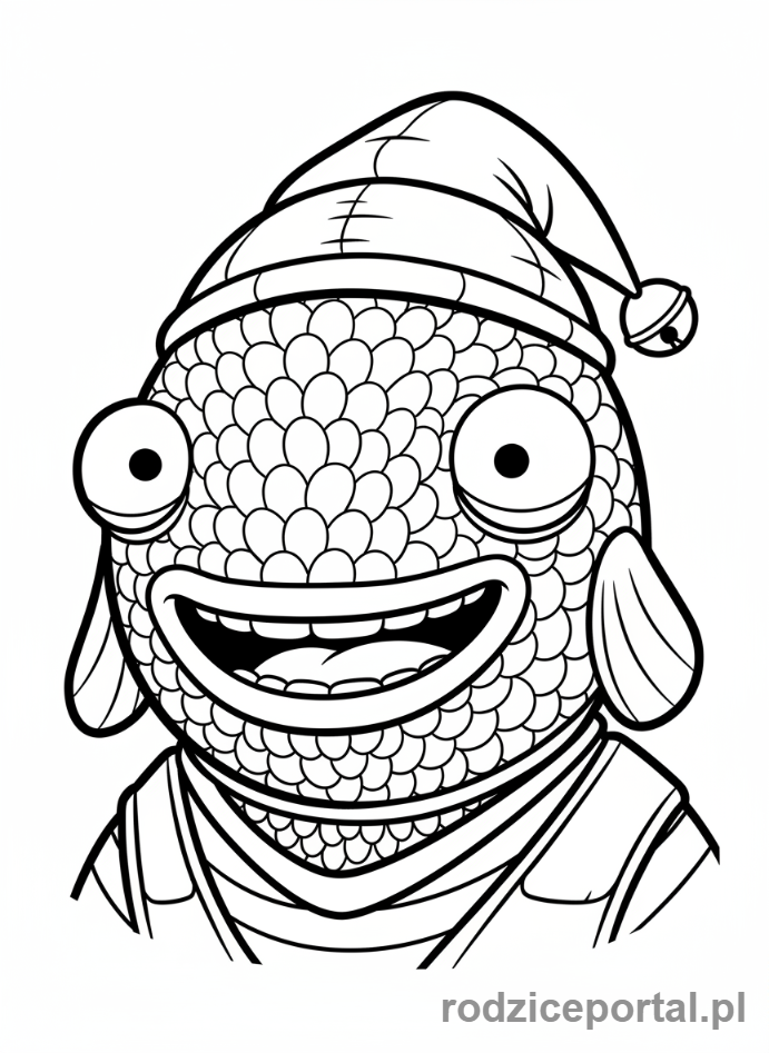 Kolorowanka Fortnite - Rybiak (Fishstick) z uśmiechem