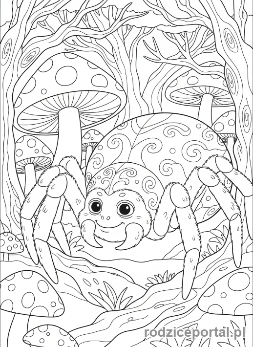 Kolorowanka Harry Potter - Aragog w lesie