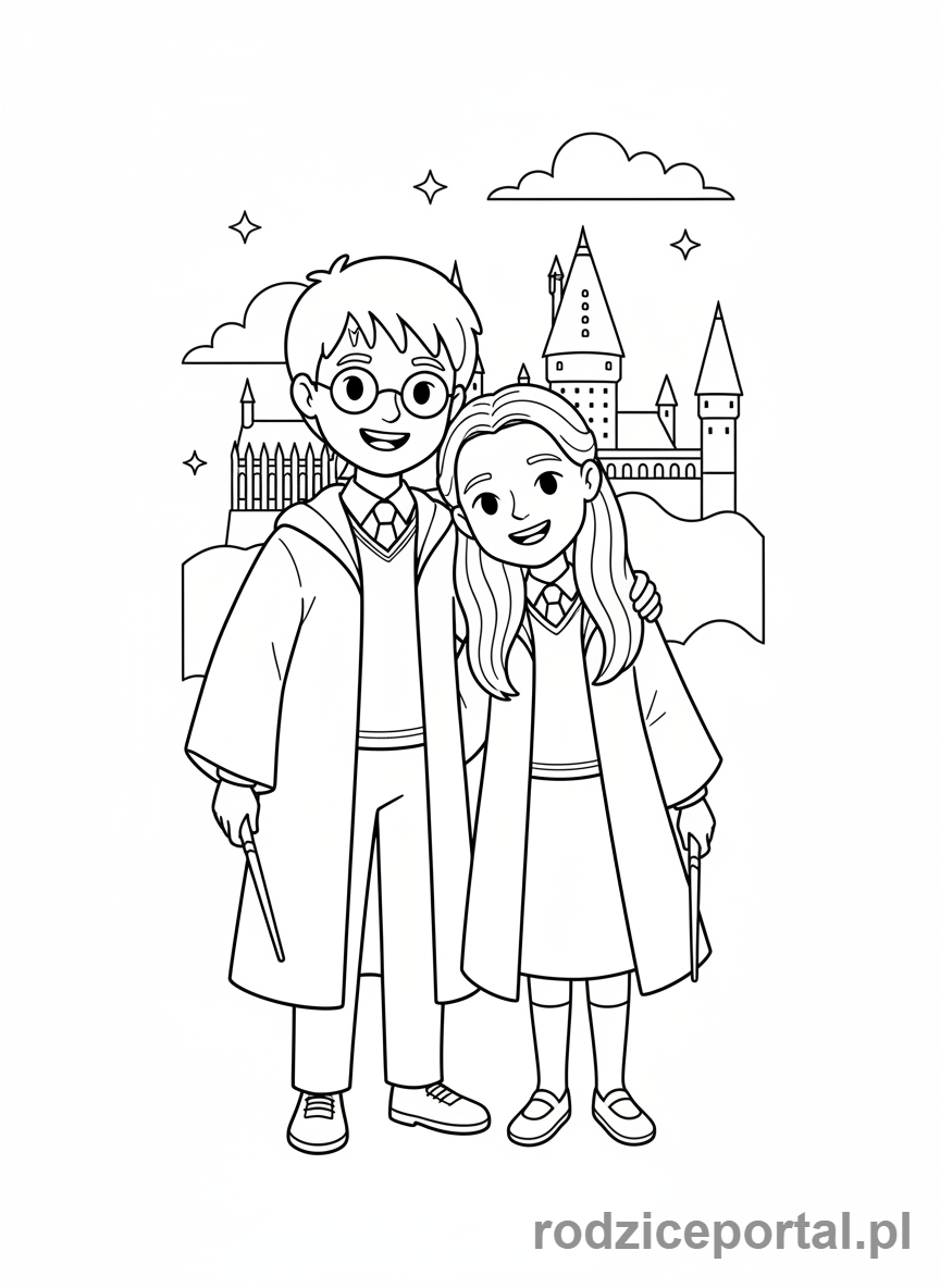 Kolorowanka Harry Potter - Harry i Ginny razem