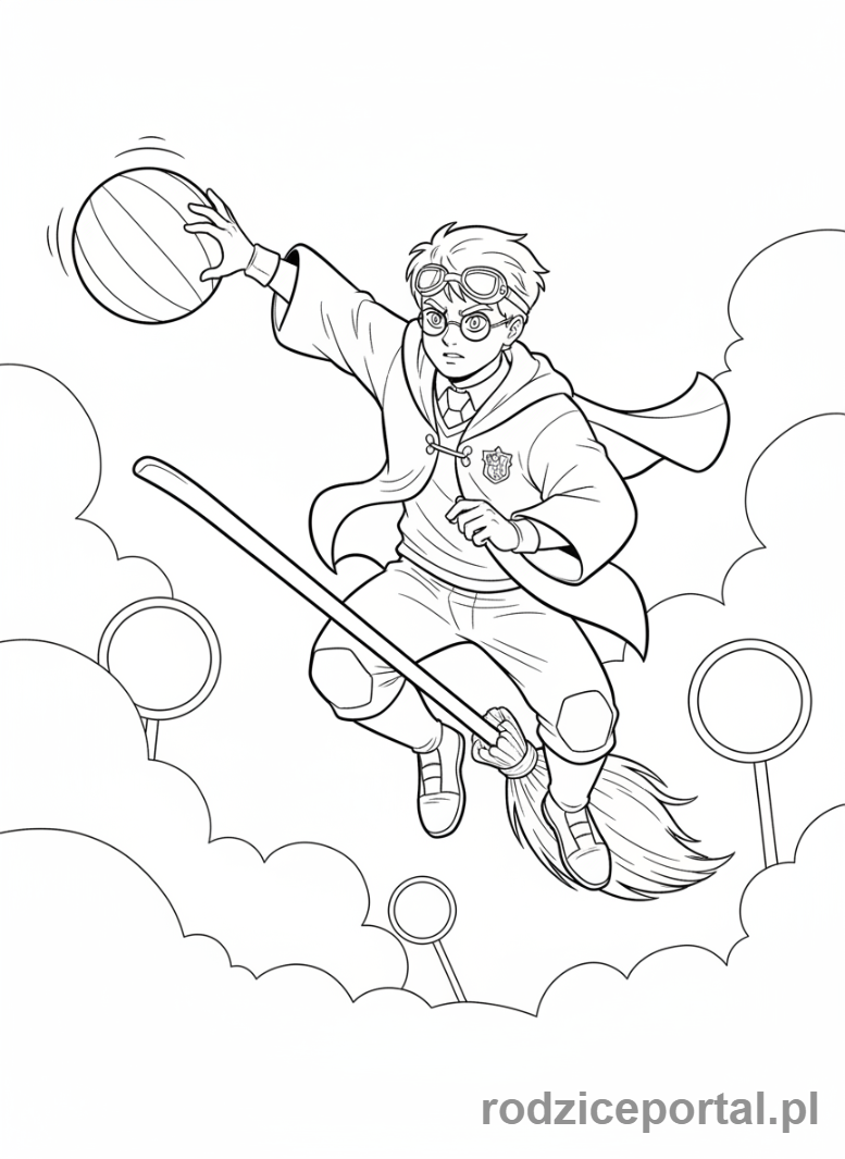 Kolorowanka Harry Potter - Harry Potter z kaflem
