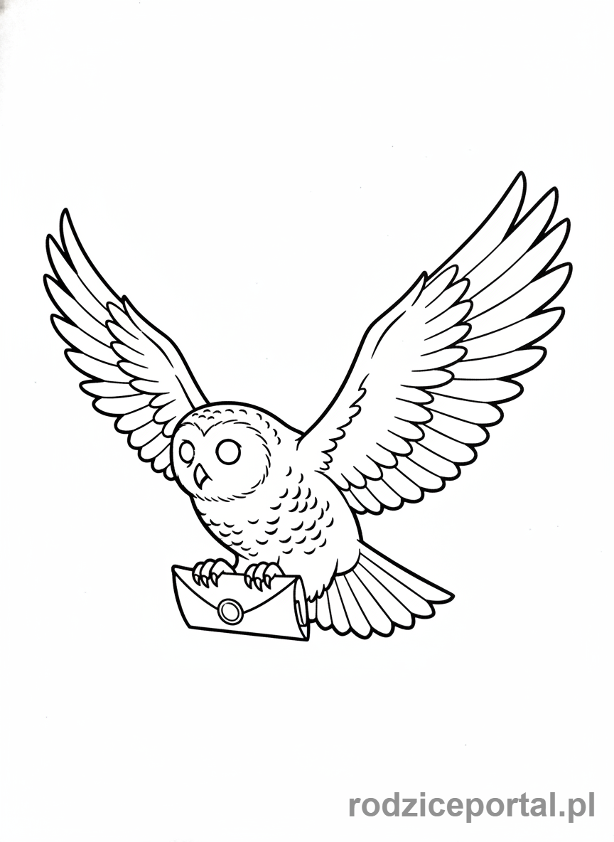 Kolorowanka Harry Potter - Hedwiga z listem